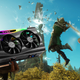 A picture of EVGA's 3090 graphics card over a screenshot of Amazon's New World MMO.